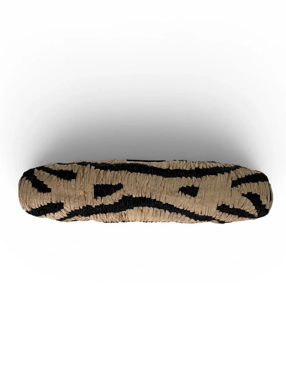 STAUD Black and Natural Zebra-Print Woven Shoulder Bag NWT